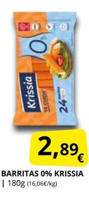 Supermercados MAS Barritas 0% Krissia oferta