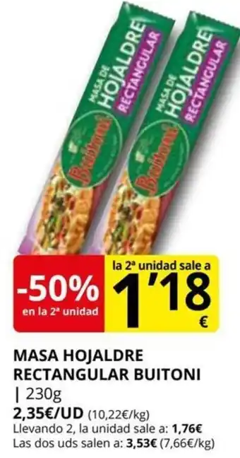 Supermercados MAS Masa Hojaldre Rectangular Buitoni oferta