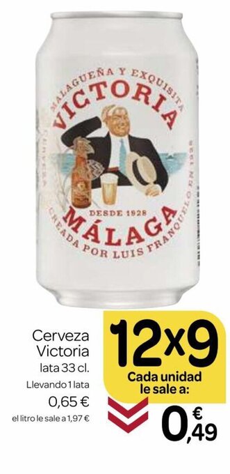 Supermercados El Jamón Cerveza Victoria lata 33 cl oferta