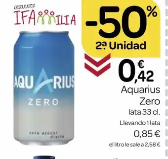 Supermercados El Jamón Aquarius Zero oferta