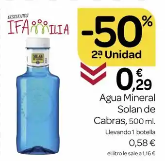 Supermercados El Jamón Agua Mineral Solan De Cabras oferta