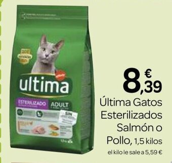 Supermercados El Jamón Ultima Gatos Esterilizados Salmón o Pollo oferta
