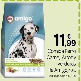 Supermercados El Jamón Comida Perro Carne, Arroz y Verduras Ifa Amigo oferta