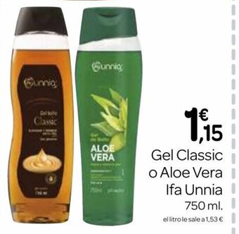 Supermercados El Jamón Gel Classic o Aloe Vera Ifa Unnia oferta