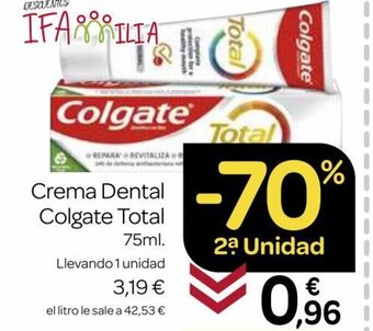 Supermercados El Jamón Crema Dental Colgate Total oferta