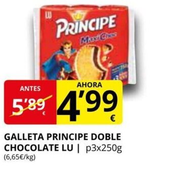 Supermercados MAS Galleta Principe Doble Chocolate Lu oferta