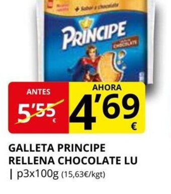 Supermercados MAS Galleta Principe Rellena Chocolate Lu oferta