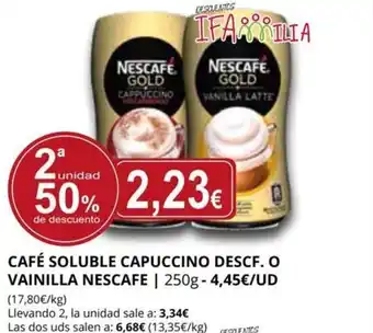Supermercados MAS Café Soluble Cappuccino Descf. o Vainilla Nescafe oferta