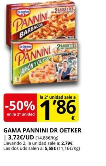 Supermercados MAS Gama Pannini Dr Oetker oferta