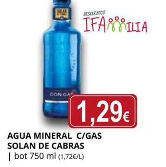 Supermercados MAS Agua Mineral C/Gas Solan de Cabras oferta