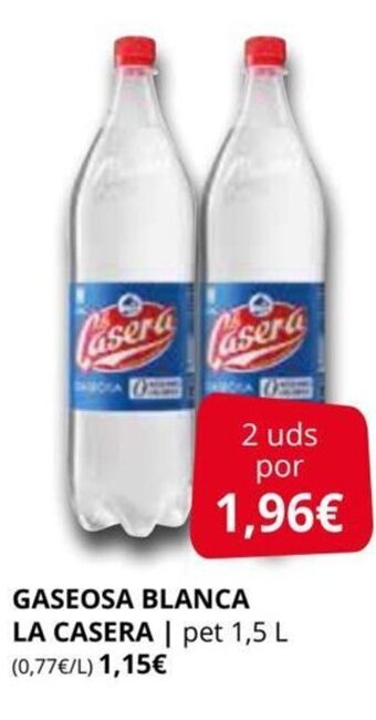 Supermercados MAS Gaseosa Blanca la Casera oferta