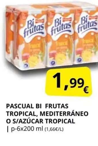 Supermercados MAS Pascual Bi Frutas Tropical, Mediterráneo p S/Azúcar Tropical oferta