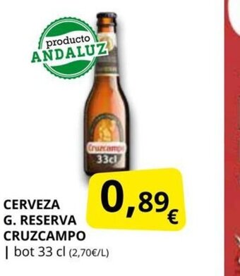 Supermercados MAS Cerveza G. Reserva Cruzcampo oferta