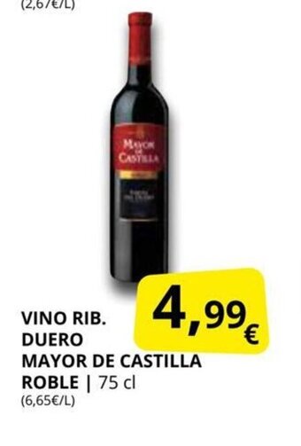 Supermercados MAS Vino Rib. Duero Mayor de Castilla Roble oferta