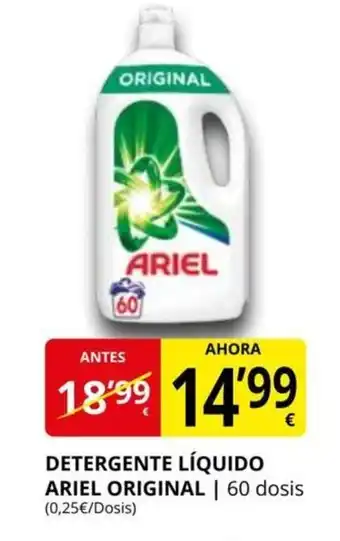 Supermercados MAS Detergente Líquido Ariel Original oferta