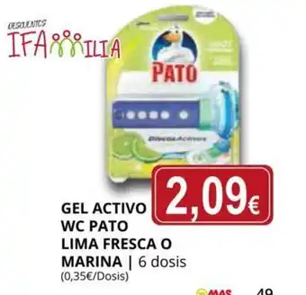 Supermercados MAS Gel Activo Wc Pato Lima Fresca o MArina oferta