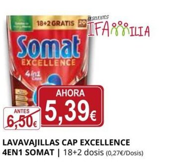Supermercados MAS Lavavajillas Cap Excellence 4en1 Somat oferta