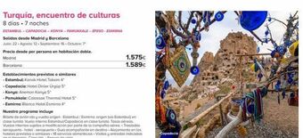 Viajes El Corte Inglés Turquía, encuentro de culturas 8 días. 7 noches estambul - capadocia-konya-pamukkale-efeso-esmirna salidas desde madrid y b oferta