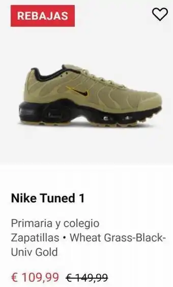 Foot Locker Rebajas nike tuned 1 primaria y colegio zapatillas wheat grass-black-univ gold € 109,99 € 149,99 oferta