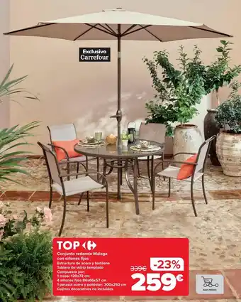Carrefour Express Conjunto redondo málaga con sillones fijos oferta