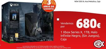 CeX 1 xbox series x, 1tb, halo infinite negro, (sin juegos), caja oferta