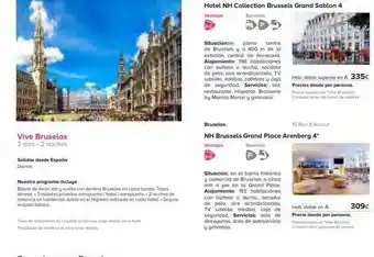 Viajes El Corte Inglés Vive bruselas 3 días. 2 noches salidas desde españa diarias nuestro programa incluye billete de avión ida y vuelta con des oferta