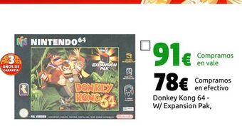 CeX Donkey kong 64 - w/ expansion pak oferta