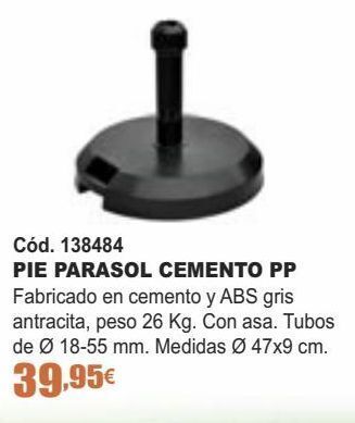Ferrcash Pie de parasol de cemento oferta