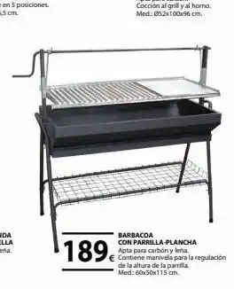 Tú Brico-Marian 189€ barbacoa con parrilla-plancha apta para carbón y lena. € contiene manivela para la regulación de la altura de la par oferta