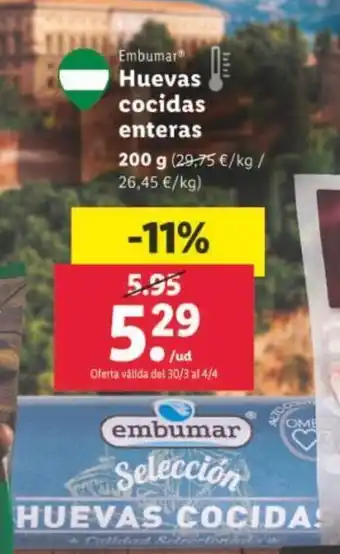 Lidl Huevas Cocidas Enteras oferta