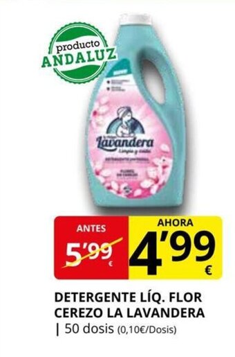 Supermercados MAS Detergente Liq. Flor Cerezo La Lavandera oferta