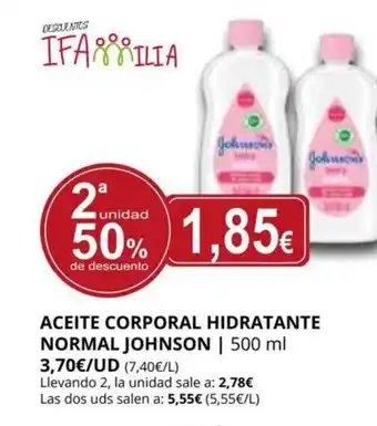 Supermercados MAS Aceite Corporal Hidratante Normal Johnson oferta