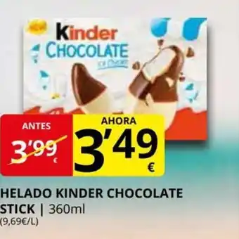 Supermercados MAS Helado Kinder Chocolate Stick oferta