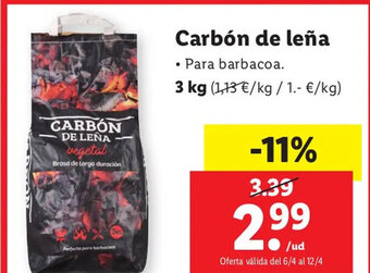 Lidl Carbón De Leña oferta