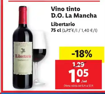 Lidl Vino Tinto D.O. La Mancha oferta
