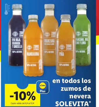 Lidl En Todos Los Zumos de Nevera Solevita oferta
