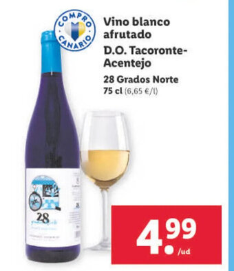 Lidl Vino Blanco Afrutado D.O. Tacoronte- Acentejo oferta