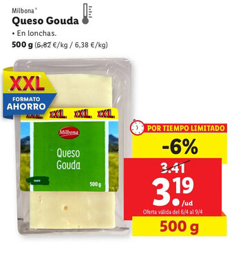 Lidl Queso Gouda oferta