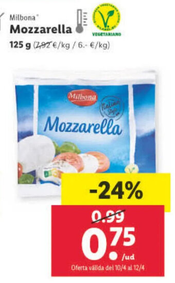 Lidl Mozzarella oferta