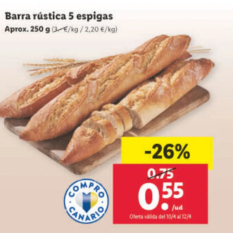 Lidl Barra Rústica 5 Espigas oferta