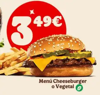 Menú Cheeseburger o Vegetal