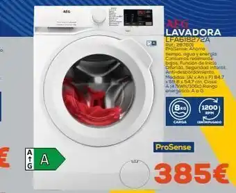 Tiendas Electrón Aeg lavadora lfa618272a ref: 287601 prosense ahorra tiempo, agua y energia. consumos realmente bajos, función de inicio dif oferta