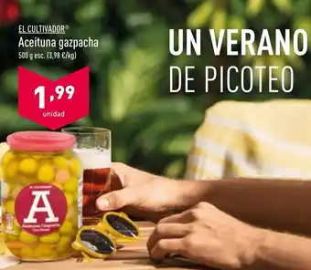 ALDI El Cultivador Aceituna gazpacha 500g esc. oferta