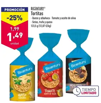 ALDI Bicentury Tortitas 123.5g oferta