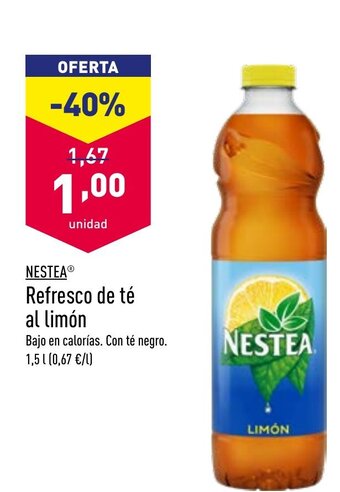 ALDI Nestea Refresco de té al limón 1,5L oferta