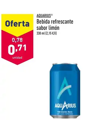 ALDI Aquarius Bebida refrescante sabor limón 330ml oferta
