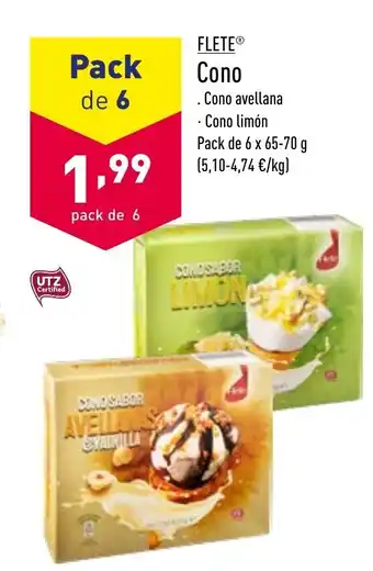ALDI Flete Cono Pack de 6x65-70g oferta
