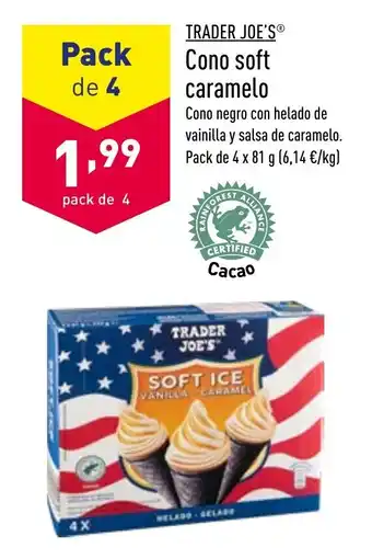 ALDI Trader Joe's Cono soft caramelo Pack de 4 x 81 g oferta