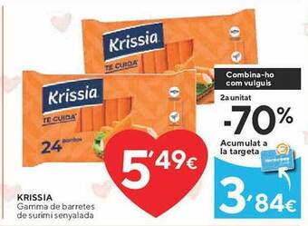Caprabo Krissia gamma de barretes de surimi senyalada oferta