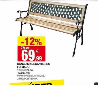 Bricoking Banco madera hierro forjado oferta